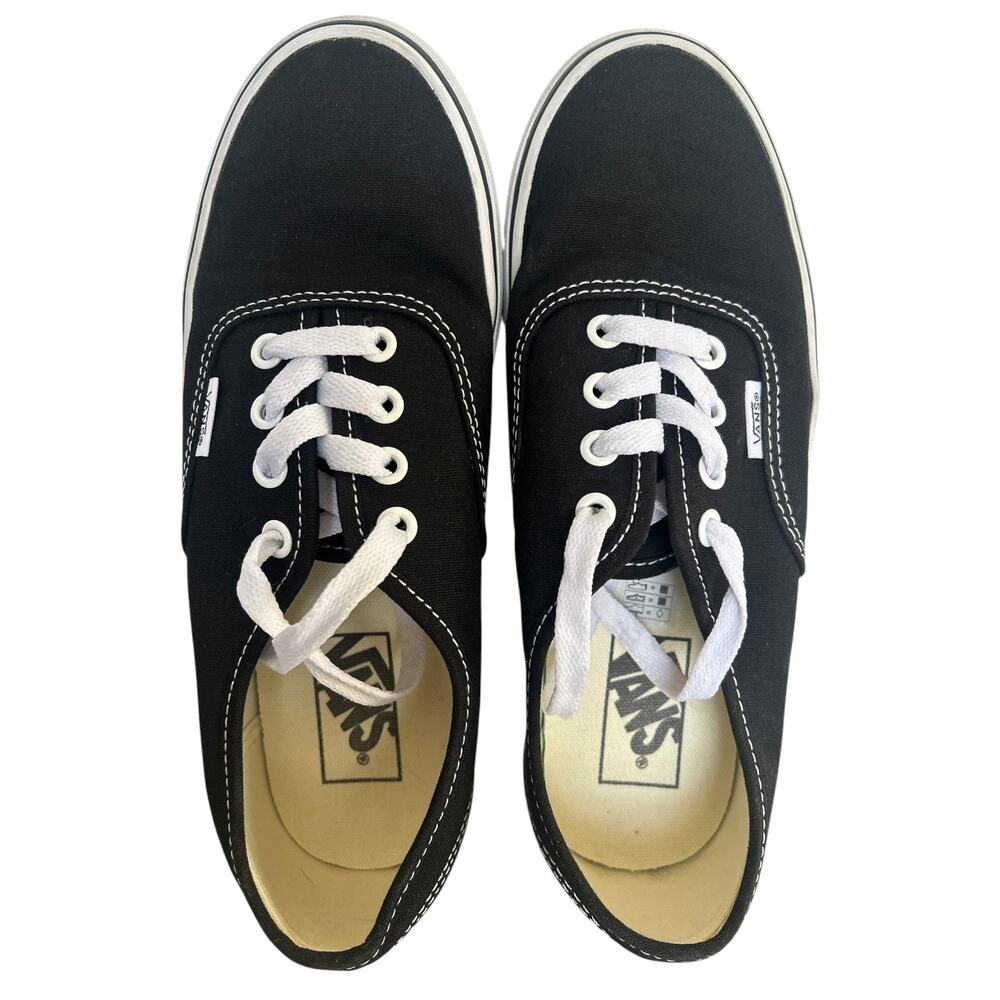 Vans Authentic Black White Canvas Sneakers Men’s 6 Women’s 7.5